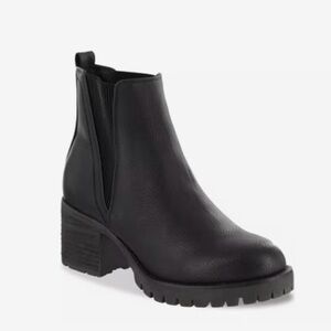 MIA - Black Faux Leather Ankle Boots